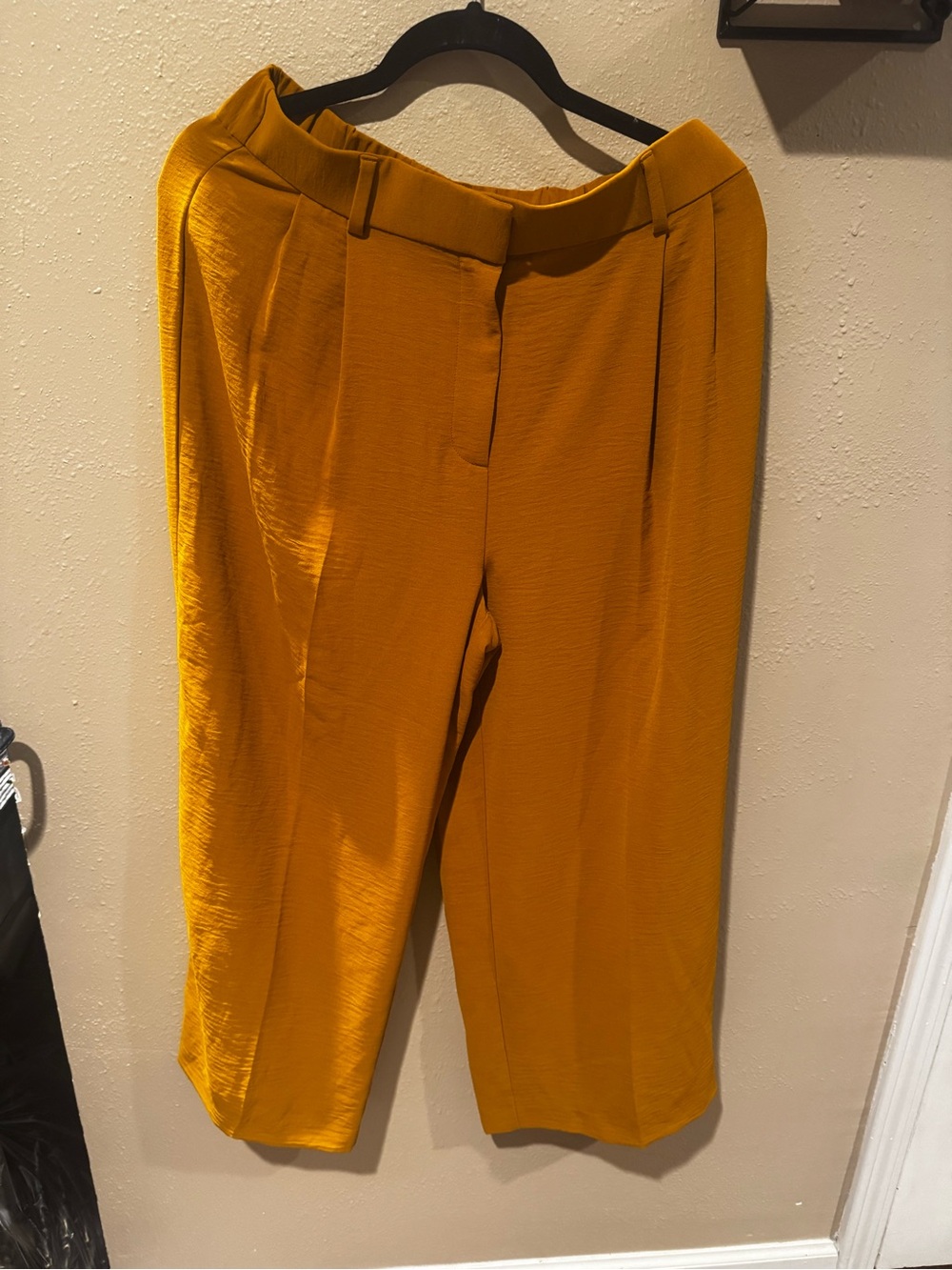 Tailored Tapered Dress Pants in Mustard Yellow